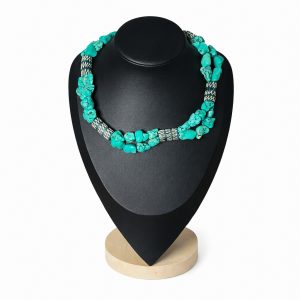Turquoise and Tribal Print Necklace